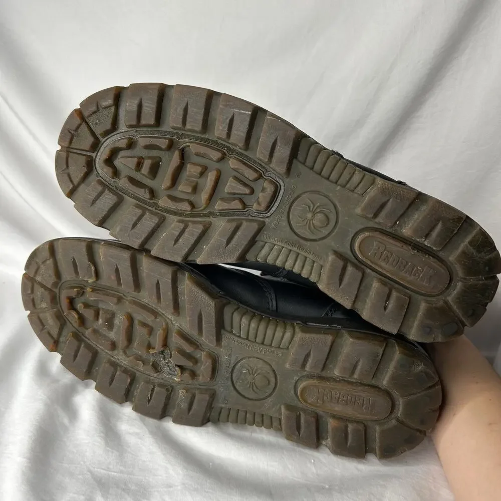 Redback Boots Soft Toe UK Size 11.5 (US 12.5) Black Pull On Distress *Blemishes